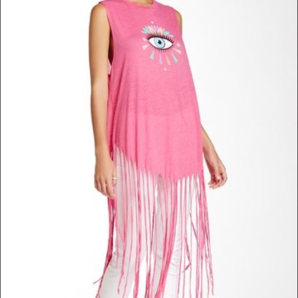 NWT Wildfox Third Eye Gypsy Fringe Tank